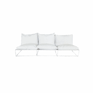 WHITE METAL 3-SEAT SOFA