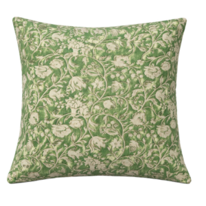 ALMOFADA QUADRADA PADRÃO FLORES FUNDO VERDE