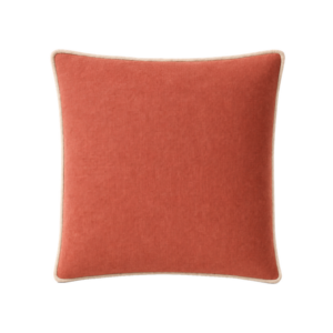 ALMOFADA QUADRADA TERRACOTA COM DEBRUM BEGE