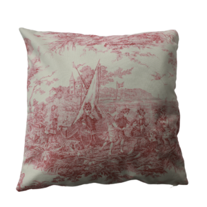 PINK TOILE DE JOUY SQUARE CUSHION