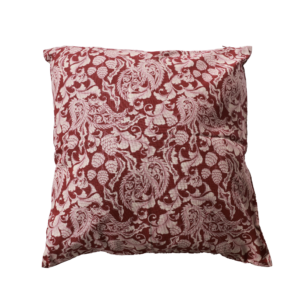 BEIGE FLORAL PATTERN WITH DUSTY PINK BACKGROUND SQUARE CUSHION