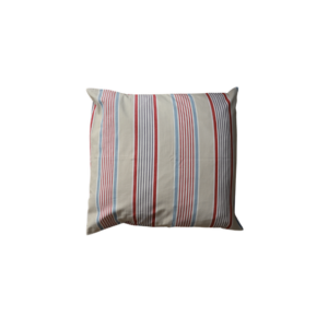 BLUE AND RED STRIPES ON BEIGE BACKGROUND SQUARE CUSHION