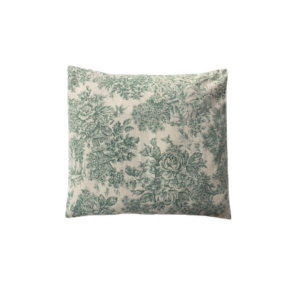 GREEN TOILE DE JOUY WITH ROSES SQUARE CUSHION