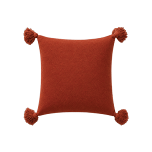 TERRACOTTA SQUARE CUSHION WITH TASSELS