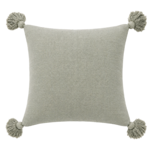 WATER GREEN SQUARE CUSHION WITH TASSELS