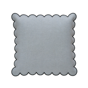 GREY SQUARE CUSHION WITH WAVY BLACK TRIM