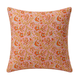 ALMOFADA QUADRADA ROSA COM PADRÃO INDIANO
