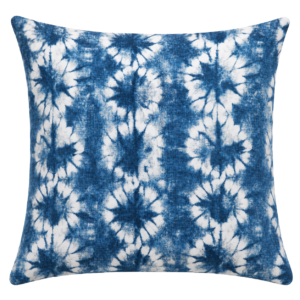 BLUE FLORAL TIE-DYE SQUARE CUSHION