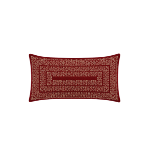 ALMOFADA RECTANGULAR ENCARNADO ESCURO COM BORDADO BEGE