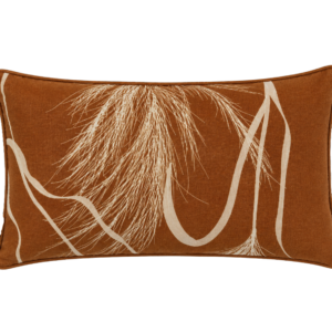 ALMOFADA RECTANGULAR FERRUGEM COM DESENHO BEGE ABSTRATO