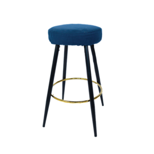BLUE FABRIC HIGH STOOL