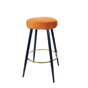 ORANGE VELVET HIGH STOOL