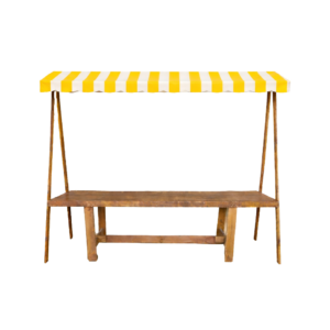 CAPA ESTRUTURA BARRAQUINHA RISCAS AMARELAS E BRANCAS