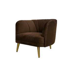 BROWN VELVET ARMCHAIR