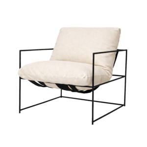 BLACK IRON ARMCHAIR CUSHION - SAND