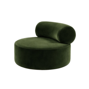 DARK GREEN VELVET MODERN ARMCHAIR