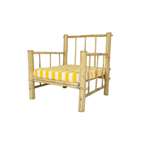 YELLOW STRIPES BAMBOO ARMCHAIR (v.1)