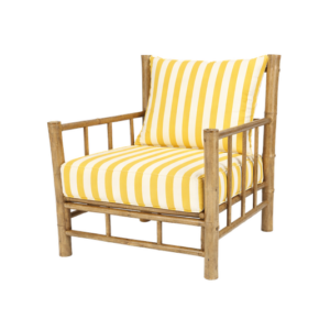 BAMBOO ARMCHAIR COVER - YELLOW STRIPES 2