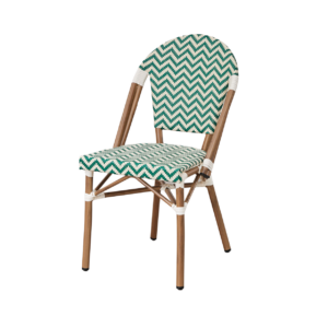 GREEN AND WHITE ARMCHAIR