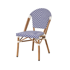 BLUE AND WHITE ARMCHAIR