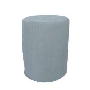 AQUA GREEN LINEN POUF