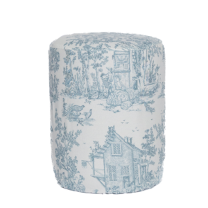 LIGHT BLUE TOILE DE JOUY POUF COVER