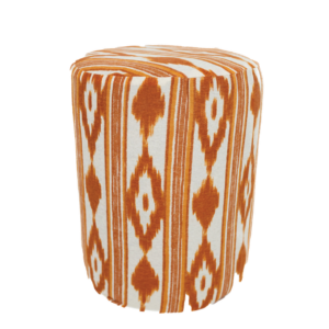 ORANGE IKAT POUF