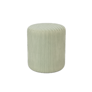 GREEN AND WHITE STRIPES POUF
