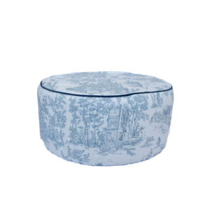 LIGHT BLUE TOILE JOUY POUF