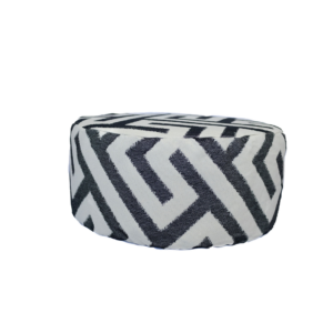BLACK AND WHITE GEOMETRIC POUF