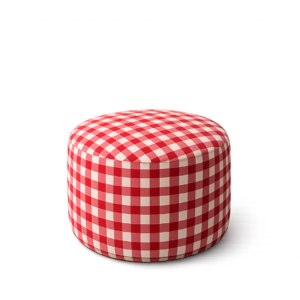 RED VICHY - COVER FOR TERRACOTTA POUF