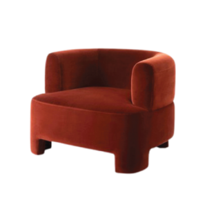TERRACOTTA MODERN VELVET ARMCHAIR