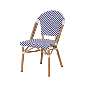 BLUE AND WHITE ARMCHAIR