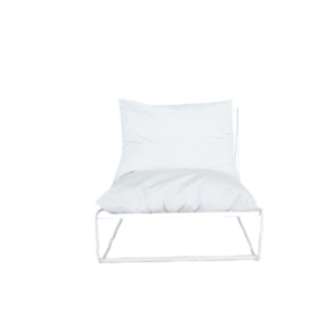 WHITE METAL SINGLE SOFA