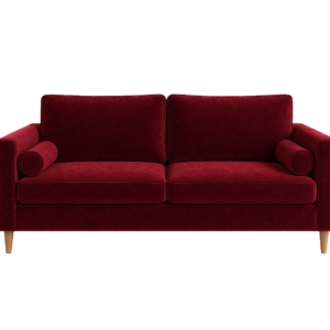 SOFÁ 3 LUGARES VELUDO BORDEAUX