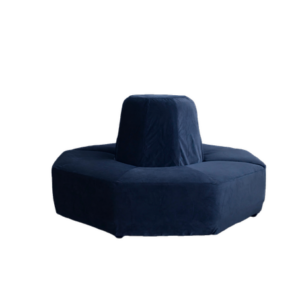 CAPA SOFÁ REDONDO AZUL ALGODÃO PARA A BASE