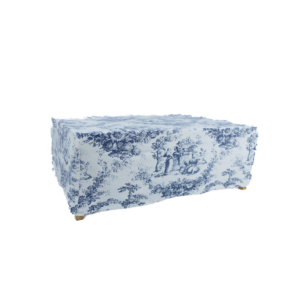 DARK BLUE TOILE JOUY RECTANGULAR SOMMIER