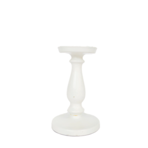 CASTIÇAL DE METAL BRANCO -20,5CM