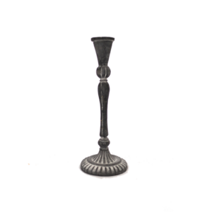 CASTIÇAL CINZA ESCURO DECAPÉ - 22CM