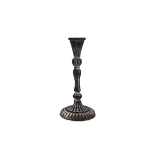 CASTIÇAL CINZA ESCURO DECAPÉ - 18,5CM