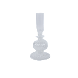 CASTIÇAL VINTAGE VIDRO FINO S - TRANSPARENTE