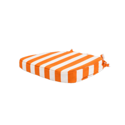 ORANGE GARDEN CUSHION WITH WHITE STRIPES
