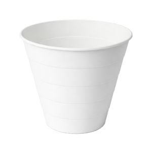 WHITE PLASTIC GARBAGE CAN