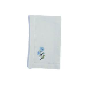 GUARDANAPO BRANCO COM BORDADO FLOR