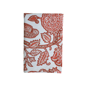 TERRACOTTA PATTERNED NAPKIN WITH WHITE BACKGROUND