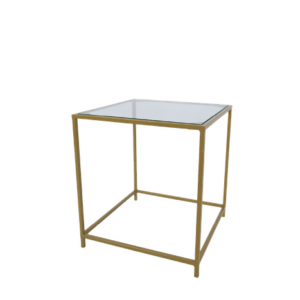 MESA DOURADO E VIDRO