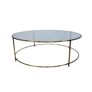 MESA REDONDA DOURADO E VIDRO