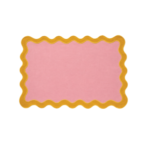 MARCADOR RECTANGULAR ROSA COM DEBRUM AMARELO ONDULADO