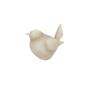 PASSARINHO CERÂMICA BRANCO - 10CM