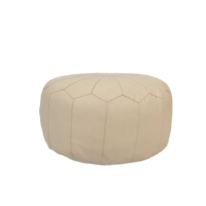 OFF-WHITE LEATHER POUF